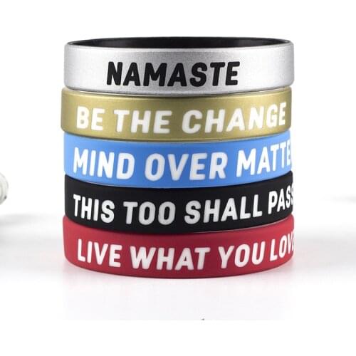 1PC Whisper Men Inspirational Silicone Bracelets&bangles Words Men Wristband lovers' Student Casual Sporty Bracelet SH298
