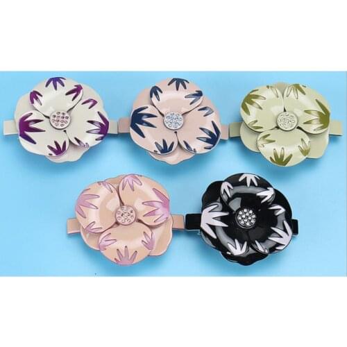 Vintage Camellia Flower Hair Barrette - French Design Hair Accessory for Women Girl Hair Ornament Jewelry for Retro Hair Clip