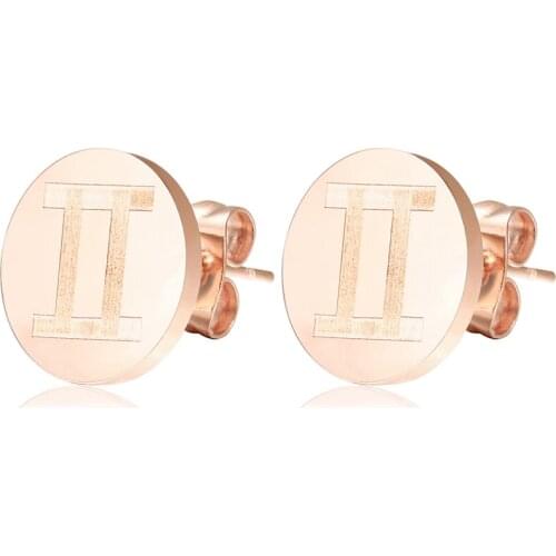 Titanium steel rose gold temperament simple earrings female ear jewelry