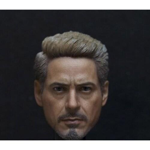 1/6 Scale Brown Hair Tony Head Sculpt Infinity War for 12in Phicen Tbleage Male Body Model Toy