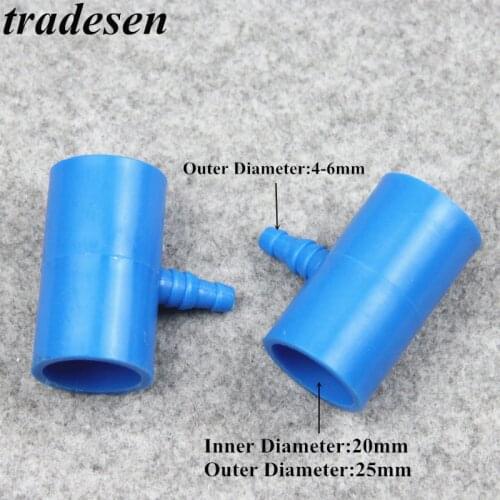 1pc PVC Plastic Blue Fish Tank Aquarium Inlet outlet Increasing oxygen joint Aquarium water tank UPVC Water Pipe Connector