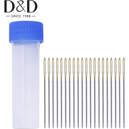 20Pcs Large Eye Needle Stainless Steel Embroidery Hand Sewing Needle Leather Fabric Stitching Needle DIY Needlework Sewing Tools