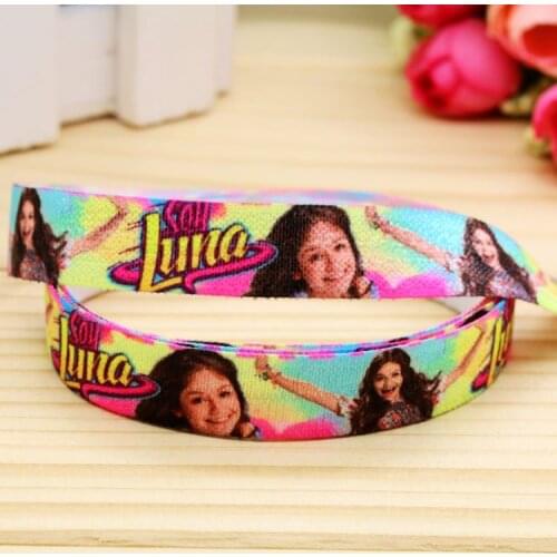 5/8'' Free shipping Fold Elastic FOE soy luna printed headband headwear hairband diy decoration wholesale OEM P5703