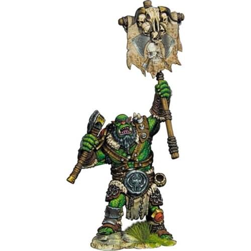 60mm Unpainted Orc Standard-Bearer GK Resin Figure Scale Model Kit Resin Colorless Self-Assembled Toy No.137