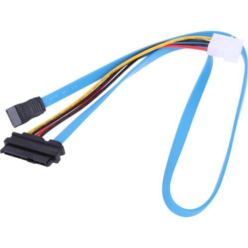 7 Pin SATA Serial ATA to SAS 29 Pin and 4 Pin Power Cable 7Pin SATA Female to LP4 Male 29Pin SAS Female Adapter Connector 70cm
