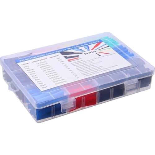 750 Pieces Heat Shrink Tubing, Electric Insulation Heat Shrink Wrap Cable Sleeve, Cable Insulated Sleeving Tubes, Shrink Ratio 2
