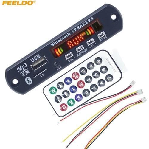 FEELDO 12V Car Wireless Bluetooth MP3 WMA Decoder Board Audio Module USB TF Port Car MP3 Player Remote Decoding Board Module
