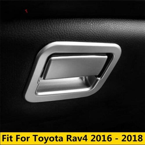 Yimaautotrims The co-pilot Glove Box Switch Decoration Cover Trim Fit For TOYOTA RAV4 RAV 4 2016 2017 2018 Pearl Chrome