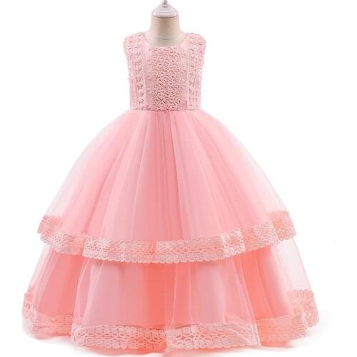 Childrens dress 2021 new summer girls' evening dress long dress Princess Dress Girls' wedding birthday party dress