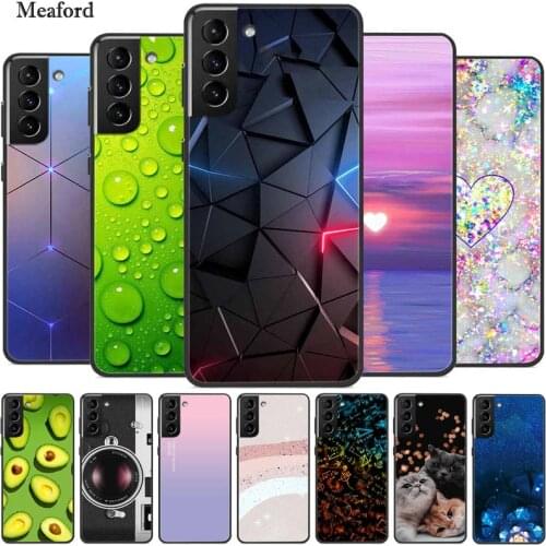 For Samsung S21 Case Black Bumper Silicon TPU Soft Phone Cover For Samsung Galaxy S21 Ultra 5G S 21 S21+ Plus Case Cartoon Funda