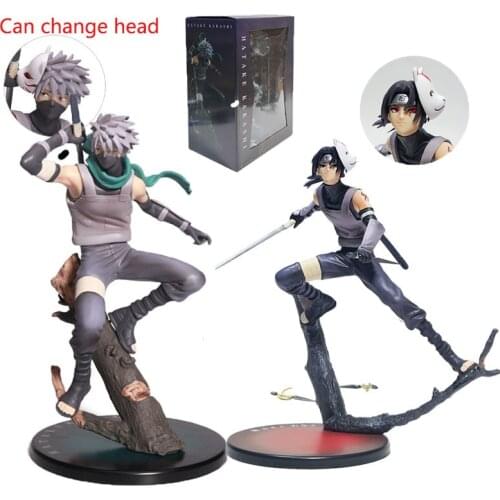 Naruto Shippuden Hatake Kakashi Uchiha Uchiha Itachi Action Figure PVC Q Version The Dark Kakashi Figures Collectible Toy
