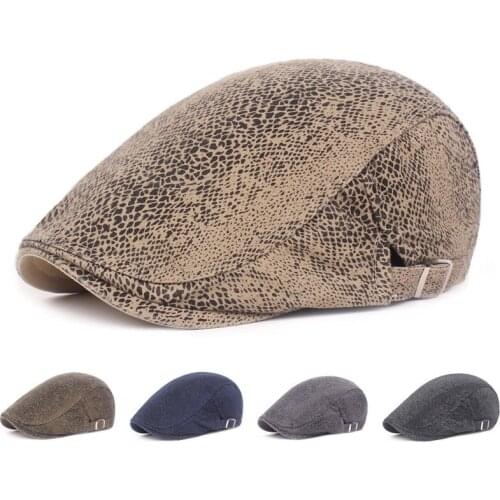 European Cotton Beret Hats for Men Women High Quality Casual Unisex Snakeskin Pattern Beret Caps OutDoors Flat Cap
