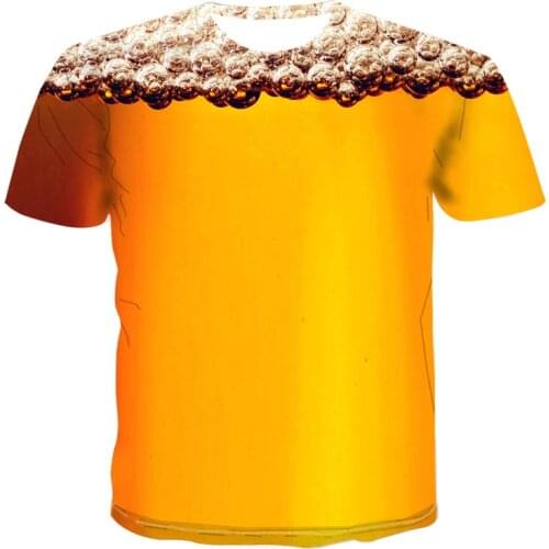Summer Men 's 3D T- Shirt Brand Round Neck T-Hirt Bell Beer Short Sleeve Fun TShirt Digital Printing T-Shirt alt clothes