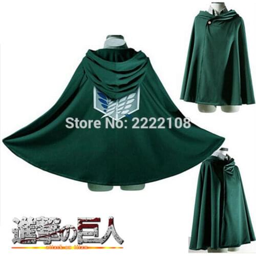 Hot Cosplay Scouting Legion Costume Attack On Titan Cape Shingeki No Kyojin Levi /Eren Ackerman Armin Levi Cosplay Cloak Cosplay