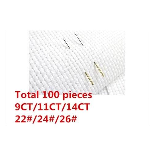 Total 100 pieces Embroidery Needle Cross Stitch Needle Free Shipping 22# 24# 26# 9CT 11CT 14CT