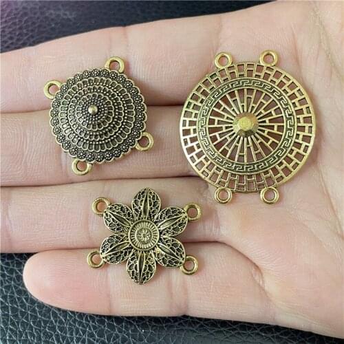 JunKang 10pcs disc flower hat shape connector jewelry making DIY handmade bracelet necklace sweater chain accessories atmosphere