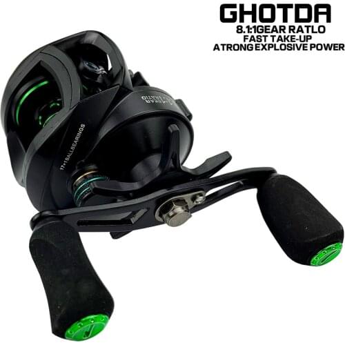 Bait Casting Reel 10kg Max Drag Jig Reel 17+1 BB 8.1:1 Aluminium Alloy Spool Jigging Fishing Reel