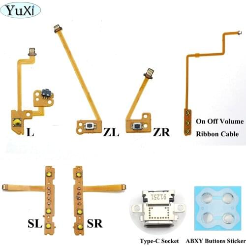 YuXi NS Repair Kit for Nintendo Switch Joy-Con NX Controller SL/SR ZR/ZL/L Button Ribbon Flex Cable Type-C Socket