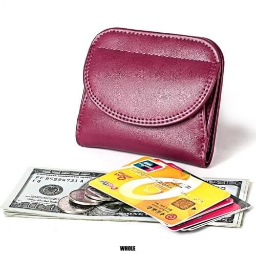 Leather RFID Card Wallet Women Wallet With Coin Pocket Purse Ladies Minimalist Small Wallets Mini Money Bag Credit Card Holder