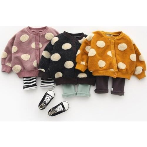 Newborn Baby Cardigan Jacket For Girls Boys Outerwear Spring Autumn Fashion Dot Print Coats Infant Clothes Kids Soft Clothing