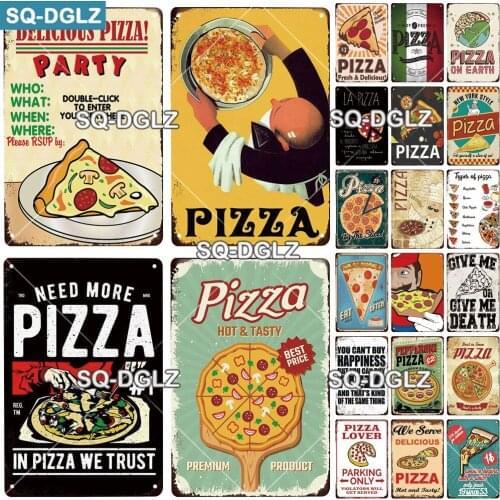Pizza Party Vintage Metal Sign Tin Sign Vintage Decoration Plaque Home Wall Decor Bar Sign Home Decor Poster Wholesale