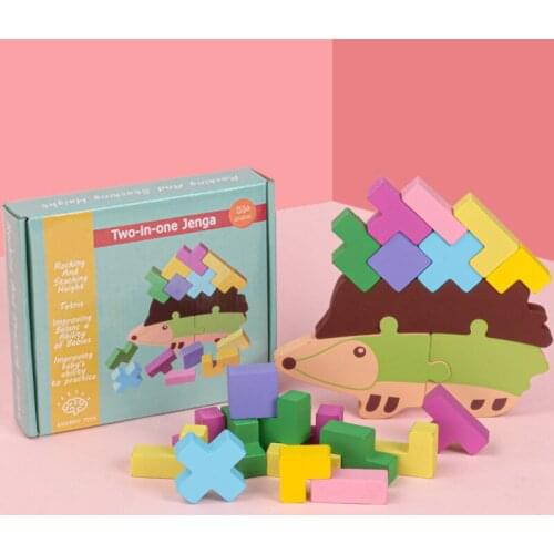 Cute Cartoon Animal Educational Balancing Wooden Math Toys Hedgehog Game Wood Balance Montessori Toys Baby Math Game Gifts