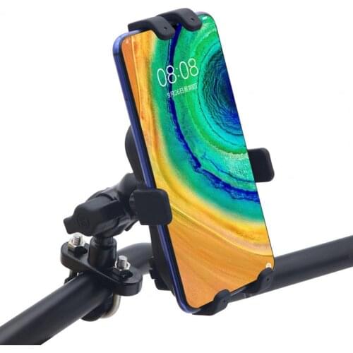 MP9190 360 Degree Rotating Phone Holder w/Lock Screw Durable USB Charging Handlebar Mount Bicycle Phone Stand Motorcycle