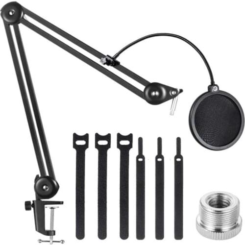 New Microphone Stand,Mic Arm Stand Suspension Scissor Boom Stand with Blowout Prevention Net and Cable Ties,for Snowball,Etc