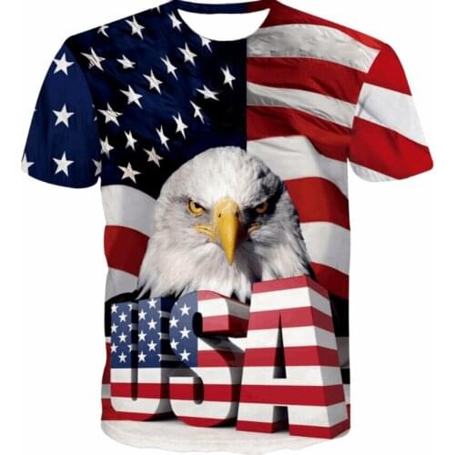 2021 New USA Flag T-shirt Men / Women Sexy 3d Tshirt Print Eagle American Flag Men T-shirt Summer Tops Tees men clothing fashion