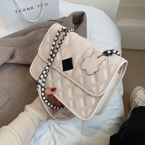 Diamond Embroidery Thread Handbag 2021 New Fashion Chain Messenger Bag Shoulder Square Bag Underarm Bag Dual-use Bag Width: 25cm