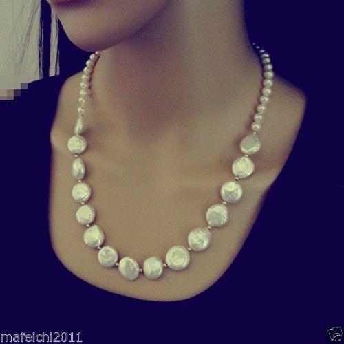 NEW 20'' 13-15MM REAL SOUTH SEA WHITE PEARL NECKLACE