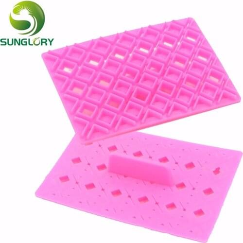 Petal Quilt Embosser For Cupcake Decoration Plastic DIY Square Fondant Baking Tools Biscuit Decorating Mold Lace Cookie Cutter