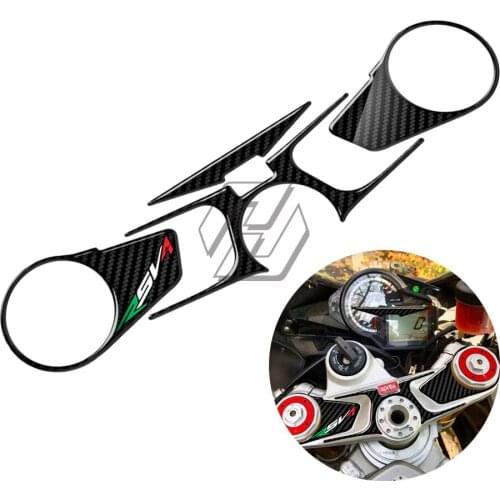 3D Carbon-look Top Triple Clamp Yoke Defender Case for Aprilia RSV4 2009-2017
