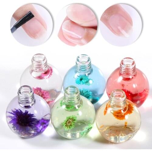 15ml Universal Nail Nutrition Oil Dried Flower Softener Nutritional Cuticle Oil 6 Fragrances Treatment Nail Care Oil for Female