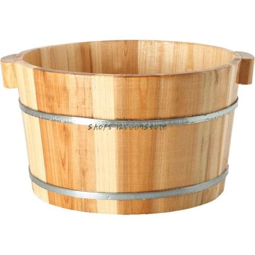 Foot Washing Wooden Bucket Foot Basin 21cm Health Care Household Wooden Foot Bath Bucket Small Basin With Cover And Self Massage