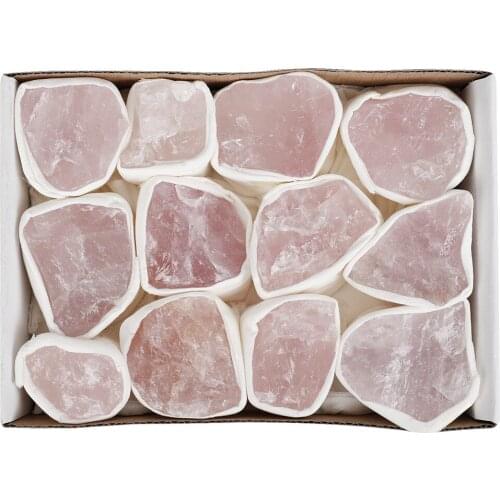 Sporadic 1Box Natural Rose Quartz Raw Minerals Pink Crystals Specimen Stones Crystals Rough Healing Stones Feng Shui Decoration