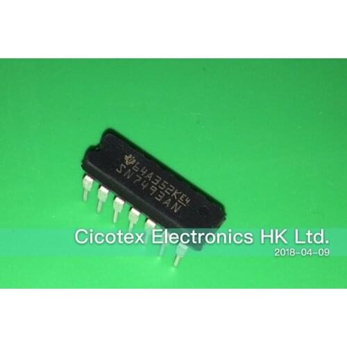 10pcs/lot SN7493AN DIP-14 DECADE DIVIDE-BY-TWELVE AND BINARY COUNTERS SN7493N
