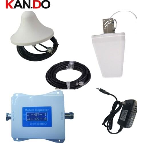 2G+4G repeater with cable antenal 22 dbm 65dbi LCD display dual bands GSM DCS booster repeater DCS 900 1800mhz 4g booster
