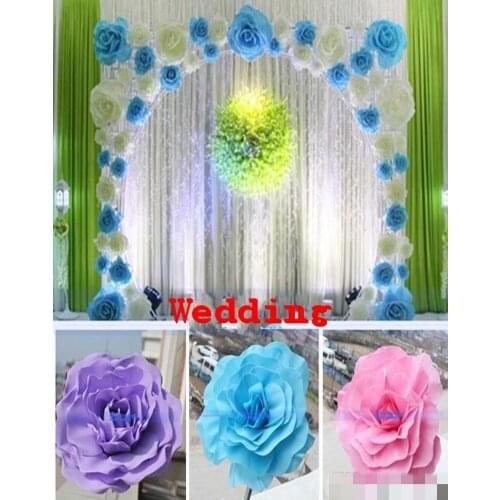 30CM (12") Big Foam Rose Flower For Wedding Stage Background Door Decorative Flower Party Decoration Supplies 5 Colors