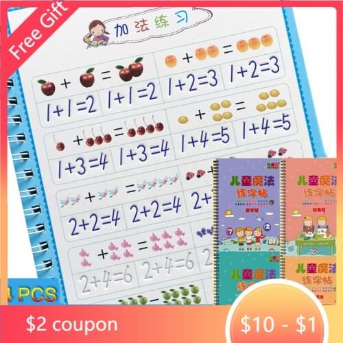 4 Copybook For Calligraphy Numbers In English Montessori Toys Children Puzzle Painting Book Calligraphy Book Copybook Baby Gift
