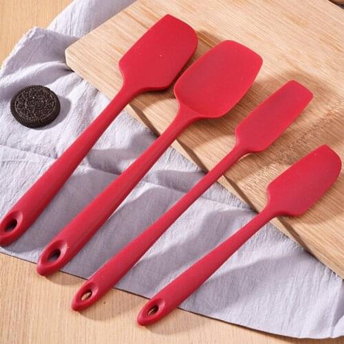 4pcs Silicone Spatula Jam Cream Spatula for Cake Butter Mini Slender Handle Pastry Cooking Spatula Baking Scraper Spoon