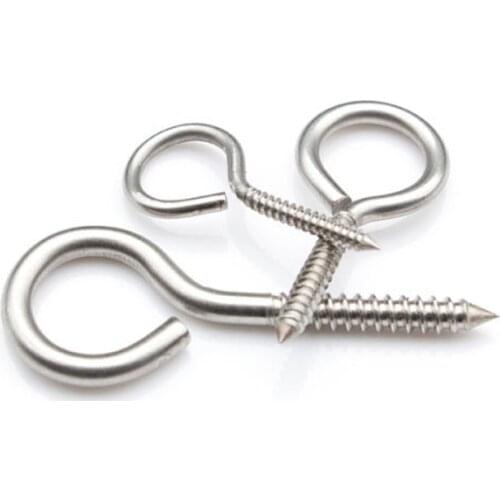 5pcs M3 M4 M5 304 Stainless Steel Self-tapping screws Sheep Eye screw Bolt Ring Hook