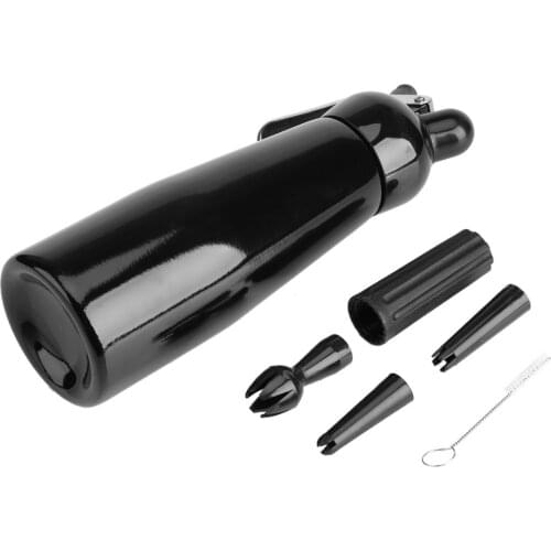 500mL Black Aluminum Whipped Dessert Cream Butter Dispenser Whipper Foam Maker