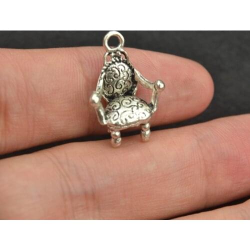 Free Shippin 20 pcs 20*14 mm antique silver color Alloy chair charms Pendant Jewelry Findings 3309A