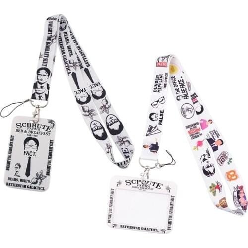 ER837 TV Show The Office Fashion Card Holder ID Holder Bus Card Holder Staff Card Lanyard For Key Phone DIY Workers Hang Rope