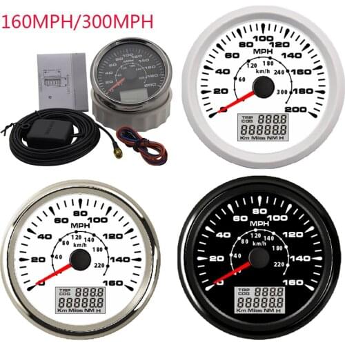 85mm GPS Speedometer Odometer Gauge LED 200MPH 300km/h for Car Boat Waterproof 160MPH 220km/h GPS Speed Meter with GPS Sensor