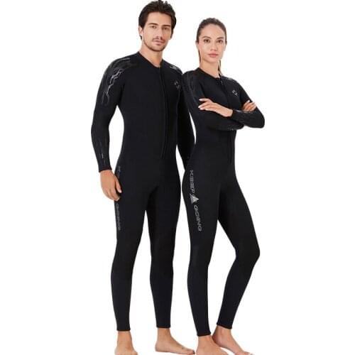 Man Woman New 3mm Neoprene Diving Suit Front Zipper One-piece Warm Surfing Diving Suit Womens Long Sleeve Winter Swimming Suit