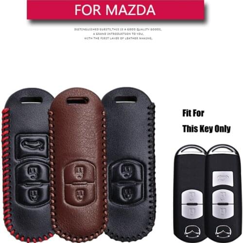 Leather Car Key Case Cover For Mazda 3 6 CX5 CX7 323 626 Familia CX-3 CX-5 Demio Key Holder Key Parts Skin Protective Shell
