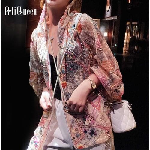 Summer Korean Coats Women Loose Casual Sequins Embroidery Hooded Jacket Lace Sun Protection Clothing Cardigan Jackets Outerwear