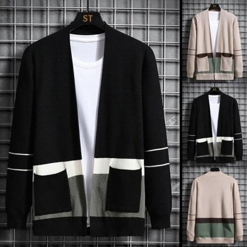 Fashion Mens Casual Cardigan Jacket Mens Autumn and Winter Warm Cardigan Sweater Business Casual Sweater